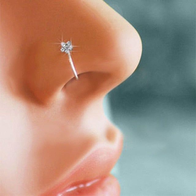 1pcs 2020 New Fake Nose Ring Stud New Nose Clip Medical Stainless Steel Hot Sale Nasal Septum False Nose Ring Piercing Jewelry