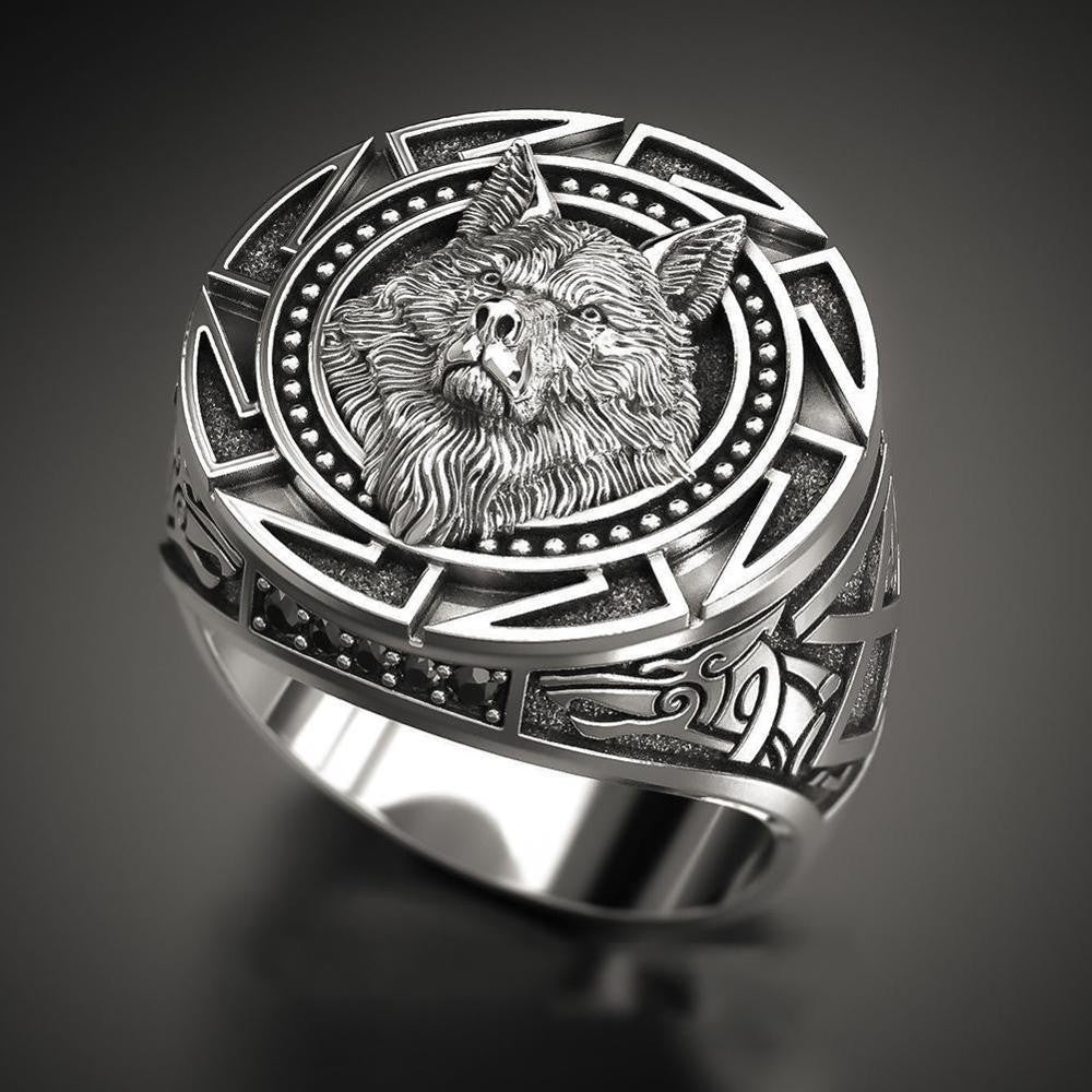 Women Men Rings Fashion Animals Flowers Wolf Lion Dragon Cat Bear Rings Vintage Punk Rings