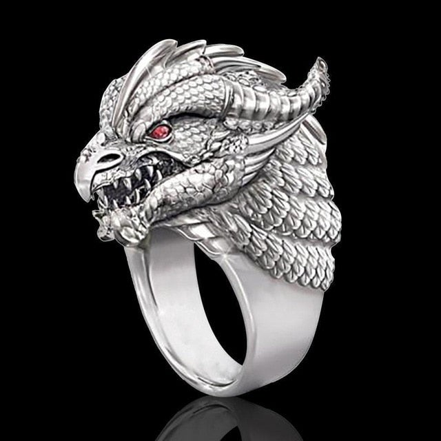 Women Men Rings Fashion Animals Flowers Wolf Lion Dragon Cat Bear Rings Vintage Punk Rings