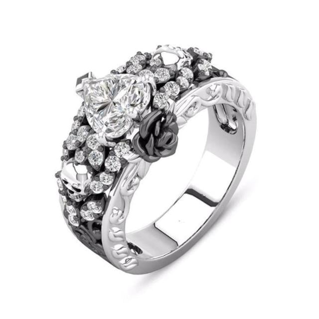 Women Men Rings Fashion Animals Flowers Wolf Lion Dragon Cat Bear Rings Vintage Punk Rings