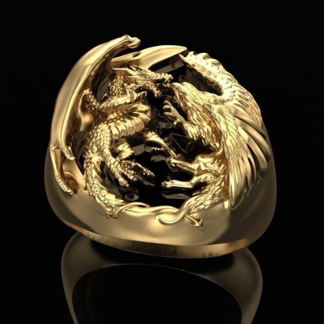 Women Men Rings Fashion Animals Flowers Wolf Lion Dragon Cat Bear Rings Vintage Punk Rings