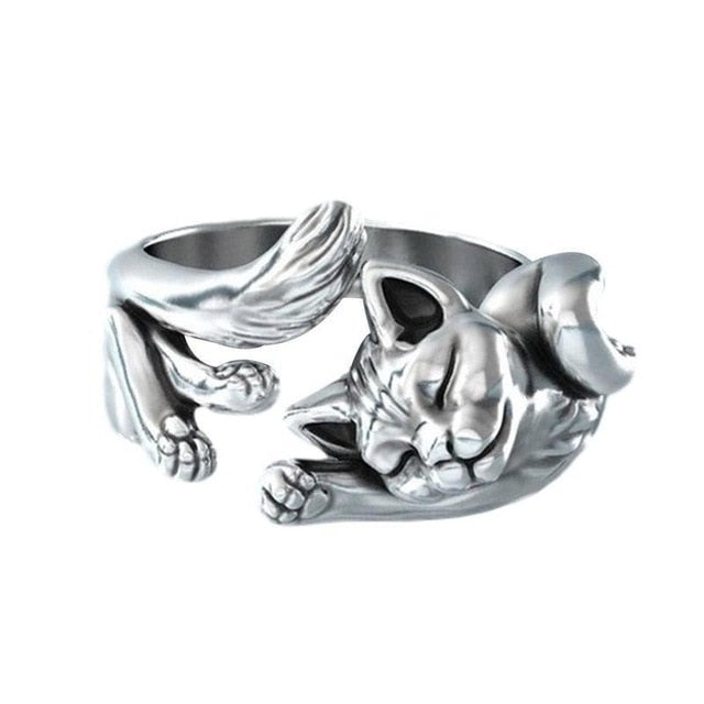 Women Men Rings Fashion Animals Flowers Wolf Lion Dragon Cat Bear Rings Vintage Punk Rings