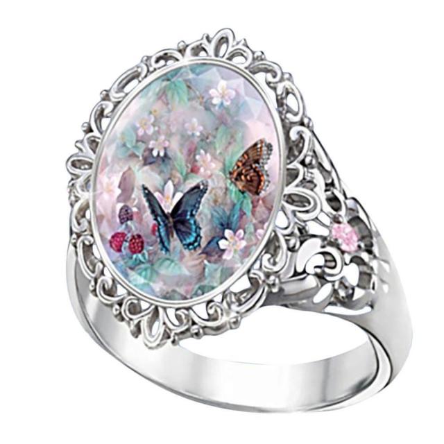 Women Men Rings Fashion Animals Flowers Wolf Lion Dragon Cat Bear Rings Vintage Punk Rings