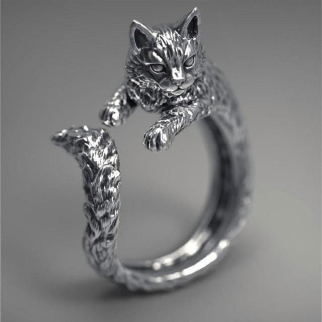 Women Men Rings Fashion Animals Flowers Wolf Lion Dragon Cat Bear Rings Vintage Punk Rings