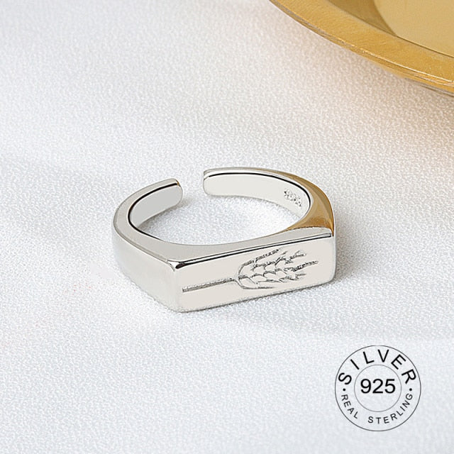 925 Sterling Silver Open Ring For Women INS Niche Irregular Wave Sand Surface Wide Noodle Original Party Birthday Gift
