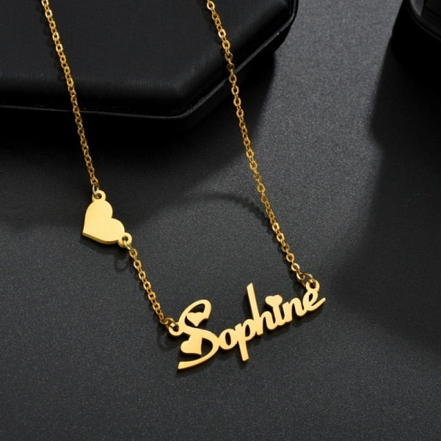Fashion Customized Name Necklaces Heart Butterfly Pendant Stainless Steel Personalized for Women Letter Choker Necklace Jewelry