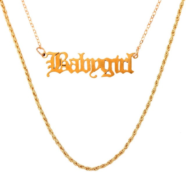 BOHO Golden Multilayer Butterfly Charms Chunky Chain Necklace For Women Crystal ANGEL Letters Pendants Necklace New 2021 Jewelry