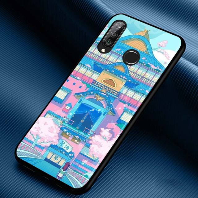 Art Pixel Aesthetic Silicone Phone Case for Huawei P30 P20 P40 Lite E Pro P Smart Z Plus 2019 P10 P9 Lite Black Cover