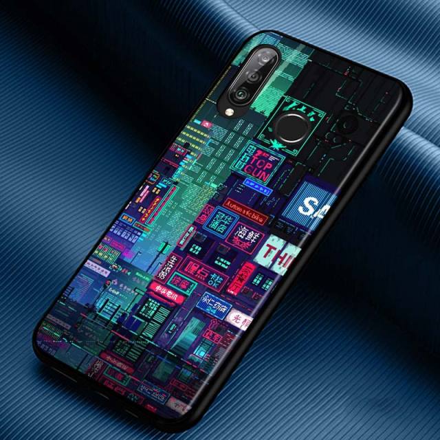 Art Pixel Aesthetic Silicone Phone Case for Huawei P30 P20 P40 Lite E Pro P Smart Z Plus 2019 P10 P9 Lite Black Cover