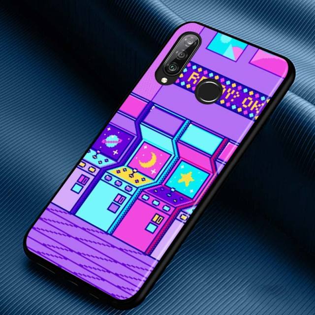 Art Pixel Aesthetic Silicone Phone Case for Huawei P30 P20 P40 Lite E Pro P Smart Z Plus 2019 P10 P9 Lite Black Cover