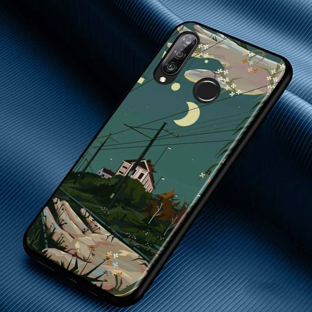 Art Pixel Aesthetic Silicone Phone Case for Huawei P30 P20 P40 Lite E Pro P Smart Z Plus 2019 P10 P9 Lite Black Cover