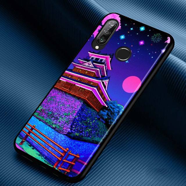 Art Pixel Aesthetic Silicone Phone Case for Huawei P30 P20 P40 Lite E Pro P Smart Z Plus 2019 P10 P9 Lite Black Cover