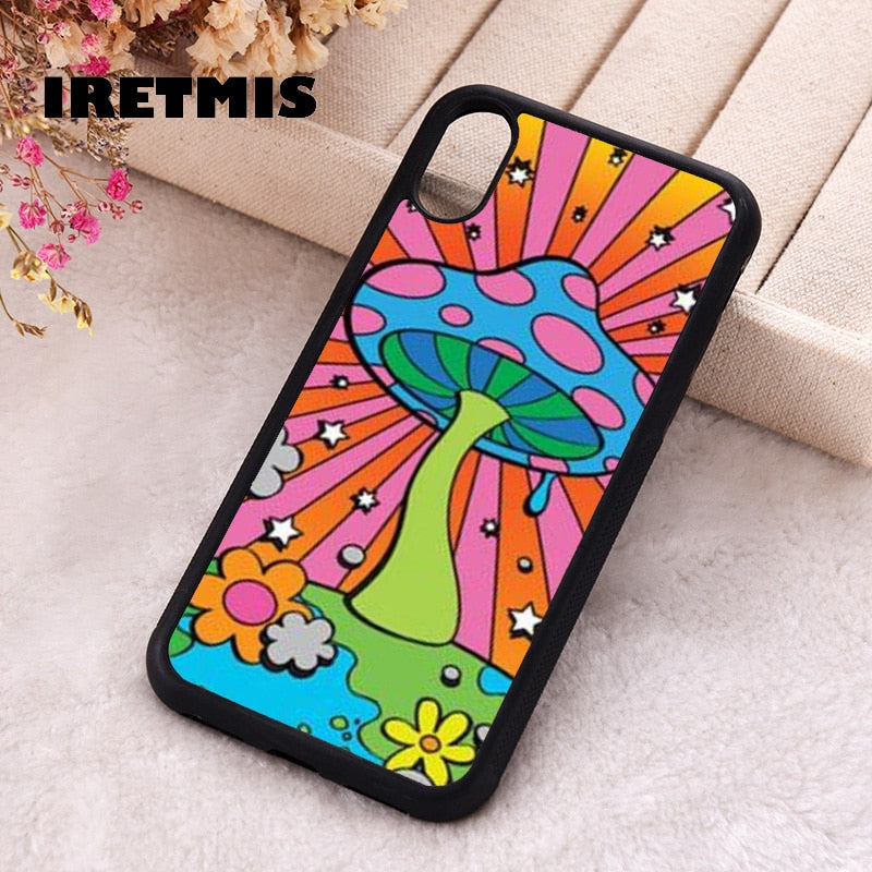 Iretmis 5 5S SE 2020 Phone Cover Case for iPhone 6 6S 7 8 Plus X Xs XR 11 12 Mini Pro Max Silicone TPU mushroom aesthetic
