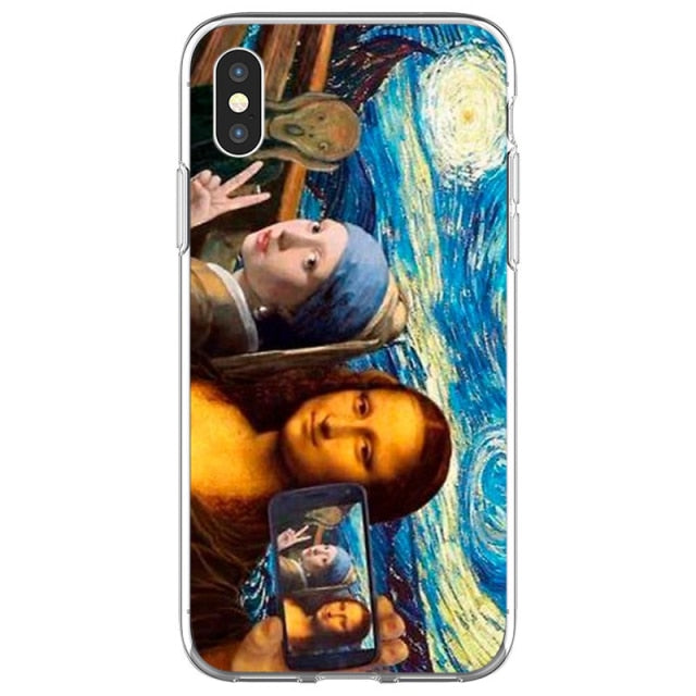 Art Aesthetic Vincent Van Gogh Starry Night flower Phone Case For iphone 12 11 Pro Max X XR XS 8 7 6 6S Plus Mini Soft Cover