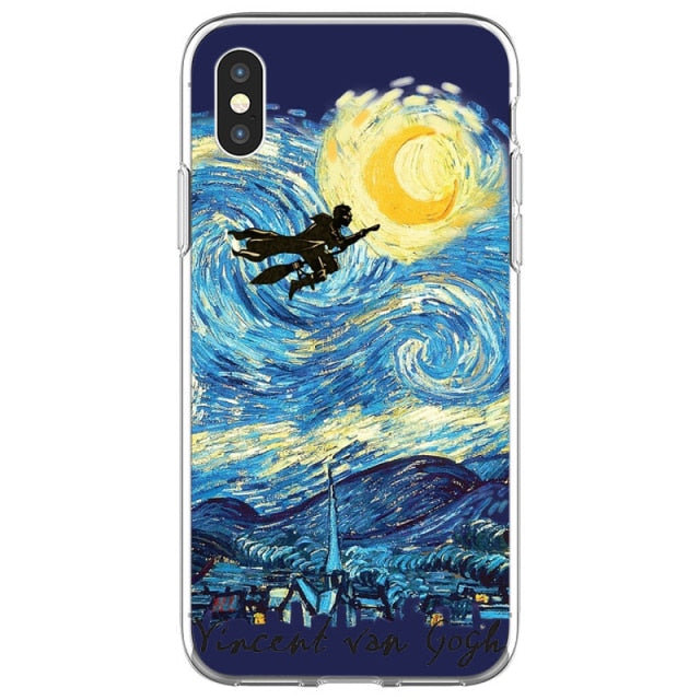 Art Aesthetic Vincent Van Gogh Starry Night flower Phone Case For iphone 12 11 Pro Max X XR XS 8 7 6 6S Plus Mini Soft Cover