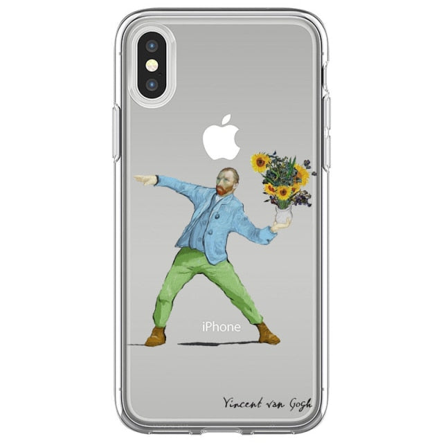 Art Aesthetic Vincent Van Gogh Starry Night flower Phone Case For iphone 12 11 Pro Max X XR XS 8 7 6 6S Plus Mini Soft Cover