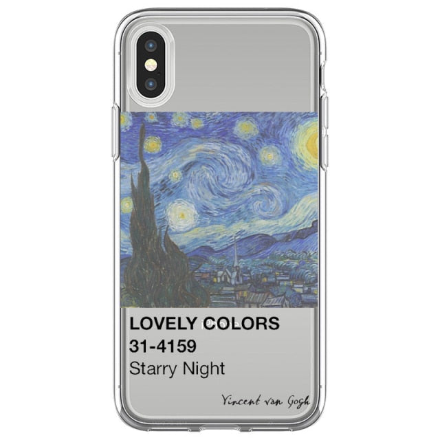 Art Aesthetic Vincent Van Gogh Starry Night flower Phone Case For iphone 12 11 Pro Max X XR XS 8 7 6 6S Plus Mini Soft Cover