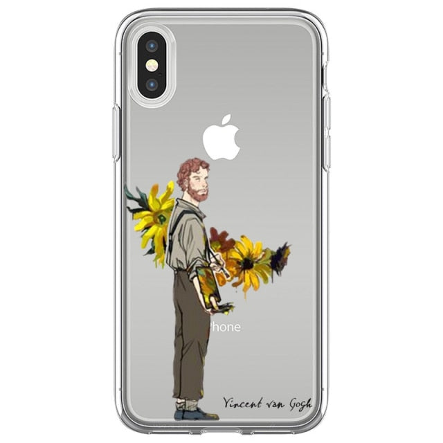 Art Aesthetic Vincent Van Gogh Starry Night flower Phone Case For iphone 12 11 Pro Max X XR XS 8 7 6 6S Plus Mini Soft Cover
