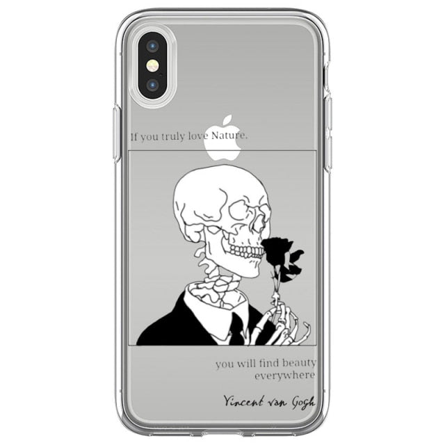Art Aesthetic Vincent Van Gogh Starry Night flower Phone Case For iphone 12 11 Pro Max X XR XS 8 7 6 6S Plus Mini Soft Cover