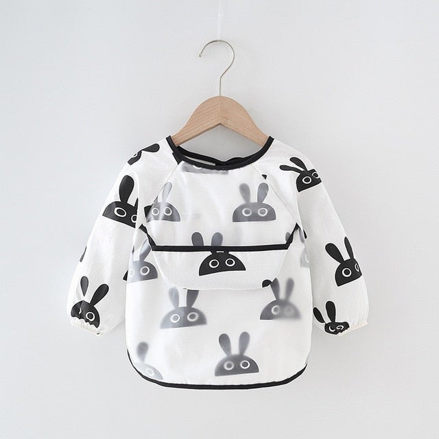 Baby Bib Waterproof Apron Long Sleeve Art Smock for Kids Chest Protection Feeding Bibs