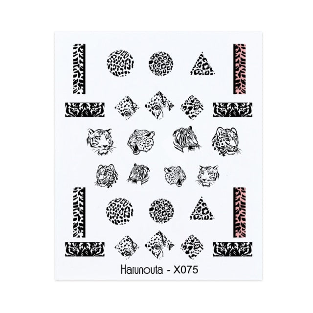 Harunouta Simple Green Flowers Leaves Tree Water Decals Spring Summer Theme Floral Transfer Stickers Slider Nail Art Decoration