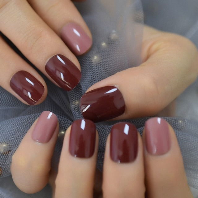 Summer Short Natural Nude White French Nail Tips False Fake Nails UV Gel Press on Ultra Easy Wear for Home Office Wear