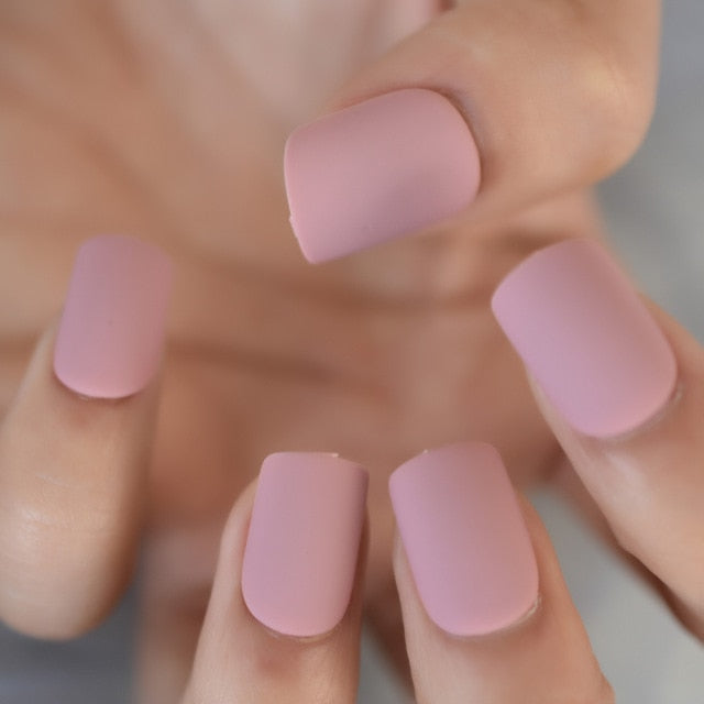 Summer Short Natural Nude White French Nail Tips False Fake Nails UV Gel Press on Ultra Easy Wear for Home Office Wear