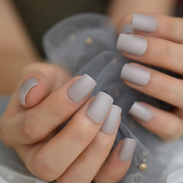 Summer Short Natural Nude White French Nail Tips False Fake Nails UV Gel Press on Ultra Easy Wear for Home Office Wear