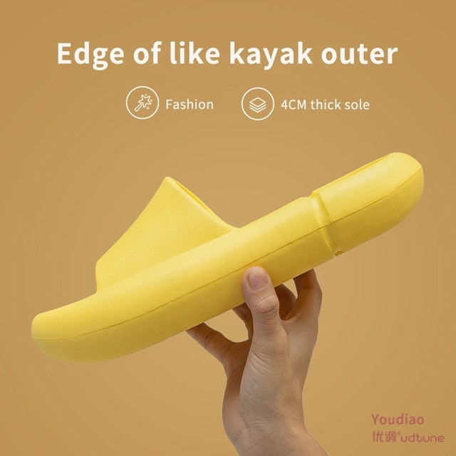 Youdiao Mute Sippers Men Platform Shoes EVA Soft Indoor Home Slides For Men Non-slip Summer Sandals Women Bathroom Shoes Shower