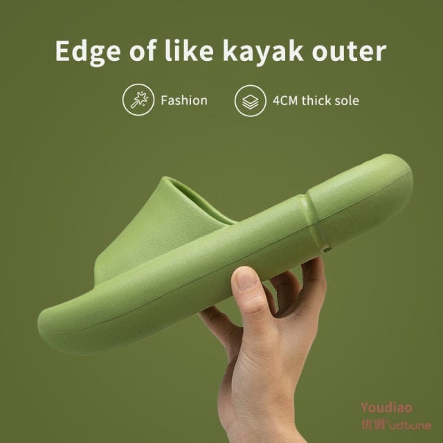 Youdiao Mute Sippers Men Platform Shoes EVA Soft Indoor Home Slides For Men Non-slip Summer Sandals Women Bathroom Shoes Shower