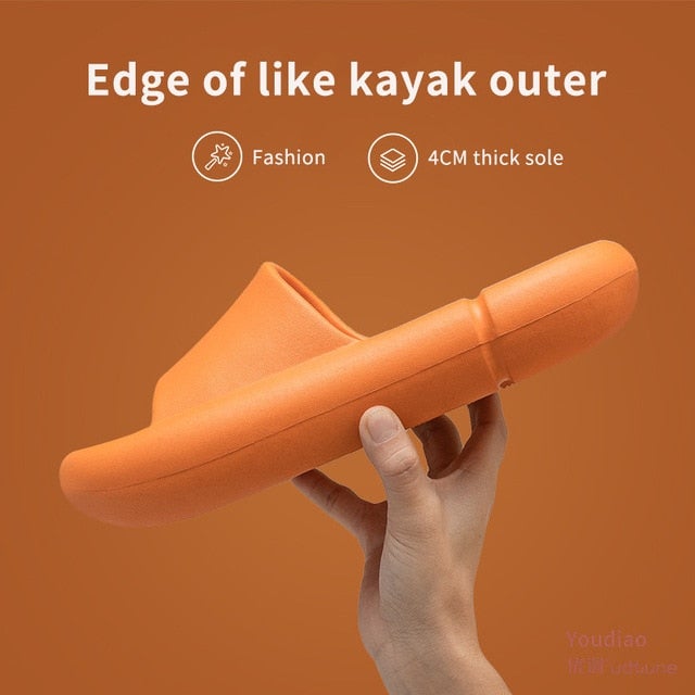 Youdiao Mute Sippers Men Platform Shoes EVA Soft Indoor Home Slides For Men Non-slip Summer Sandals Women Bathroom Shoes Shower