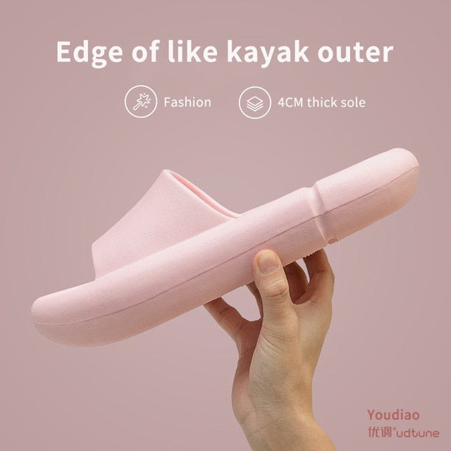 Youdiao Mute Sippers Men Platform Shoes EVA Soft Indoor Home Slides For Men Non-slip Summer Sandals Women Bathroom Shoes Shower