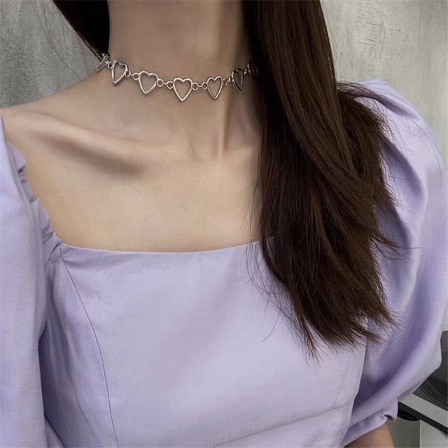 Kpop Harajuku Goth Hollow Butterfly Cross Long Tassel Punk Clavicle Chain Choker Necklace For Women Egirl Street Fashion Jewelry