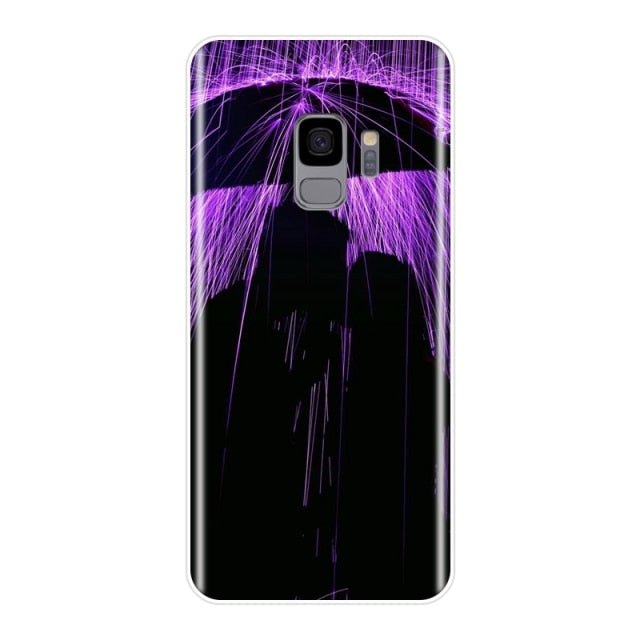 Purple Flower Soft Silicone Phone Case For Samsung Galaxy Note 4 5 8 9 Back Cover For Samsung Galaxy S8 S9 Plus S5 S6 S7 Edge