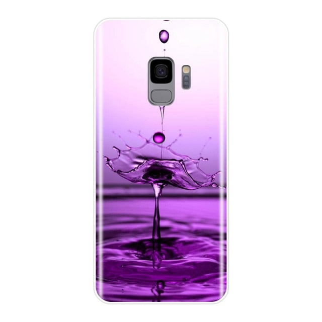 Purple Flower Soft Silicone Phone Case For Samsung Galaxy Note 4 5 8 9 Back Cover For Samsung Galaxy S8 S9 Plus S5 S6 S7 Edge
