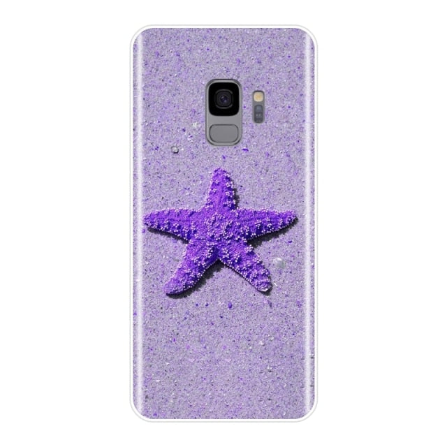 Purple Flower Soft Silicone Phone Case For Samsung Galaxy Note 4 5 8 9 Back Cover For Samsung Galaxy S8 S9 Plus S5 S6 S7 Edge