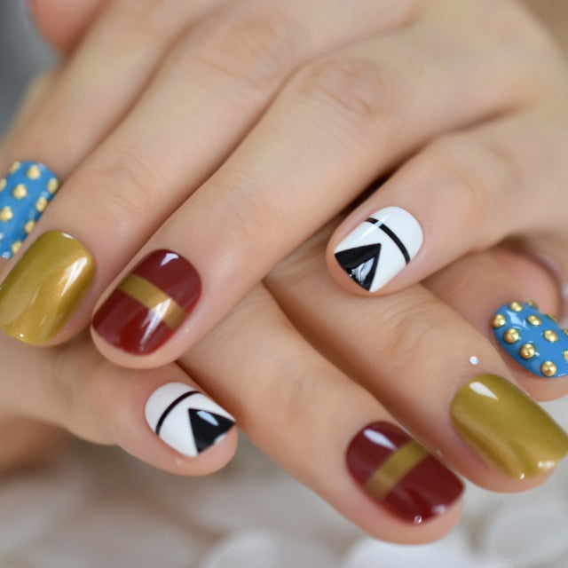 Summer Short Natural Nude White French Nail Tips False Fake Nails UV Gel Press on Ultra Easy Wear for Home Office Wear