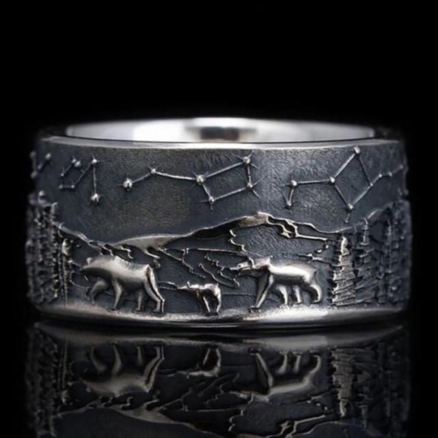 Women Men Rings Fashion Animals Flowers Wolf Lion Dragon Cat Bear Rings Vintage Punk Rings