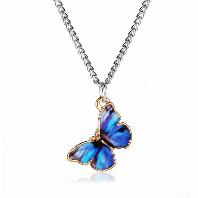17KM Trendy Butterfly Star Pendant Necklace For Women Punk Gold Silver Color Choker Necklaces 2021 Collares Jewelry Gift