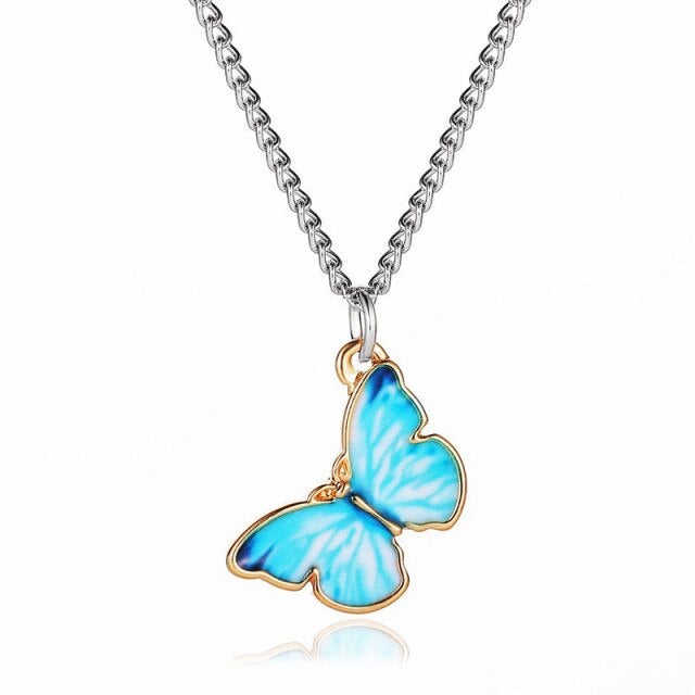 17KM Trendy Butterfly Star Pendant Necklace For Women Punk Gold Silver Color Choker Necklaces 2021 Collares Jewelry Gift