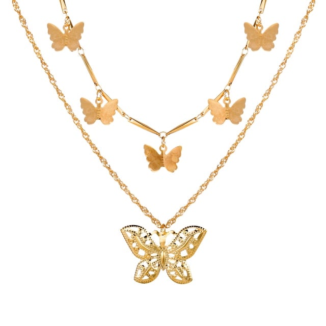 17KM Trendy Butterfly Star Pendant Necklace For Women Punk Gold Silver Color Choker Necklaces 2021 Collares Jewelry Gift