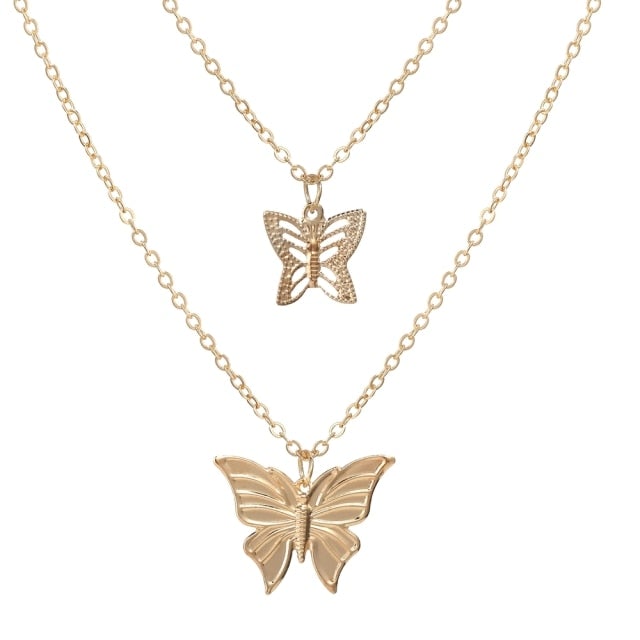 17KM Trendy Butterfly Star Pendant Necklace For Women Punk Gold Silver Color Choker Necklaces 2021 Collares Jewelry Gift