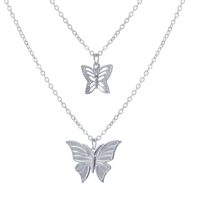 17KM Trendy Butterfly Star Pendant Necklace For Women Punk Gold Silver Color Choker Necklaces 2021 Collares Jewelry Gift
