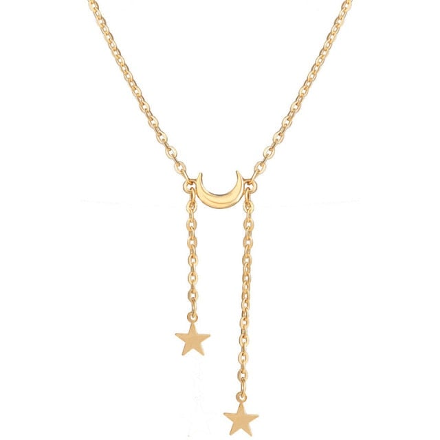 17KM Trendy Butterfly Star Pendant Necklace For Women Punk Gold Silver Color Choker Necklaces 2021 Collares Jewelry Gift