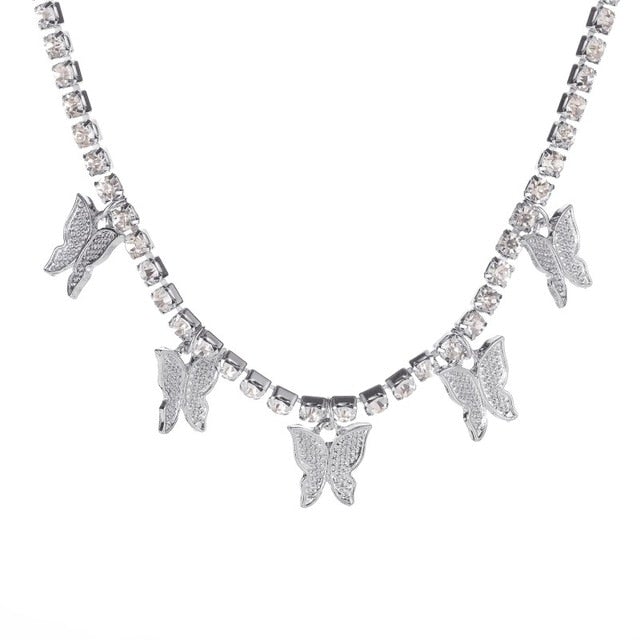 17KM Trendy Butterfly Star Pendant Necklace For Women Punk Gold Silver Color Choker Necklaces 2021 Collares Jewelry Gift