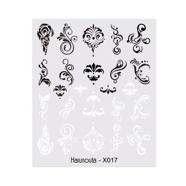 Harunouta Simple Green Flowers Leaves Tree Water Decals Spring Summer Theme Floral Transfer Stickers Slider Nail Art Decoration