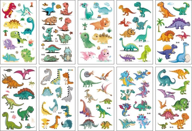 10 Sheets/Set Children Cute Cartoon Unicorn Temporary Tattoo Stickers Baby Shower Kids Body Makeup Sticker Tattoos