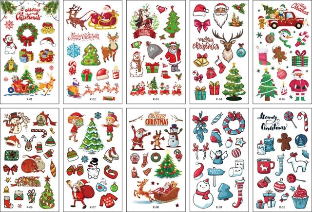 10 Sheets/Set Children Cute Cartoon Unicorn Temporary Tattoo Stickers Baby Shower Kids Body Makeup Sticker Tattoos