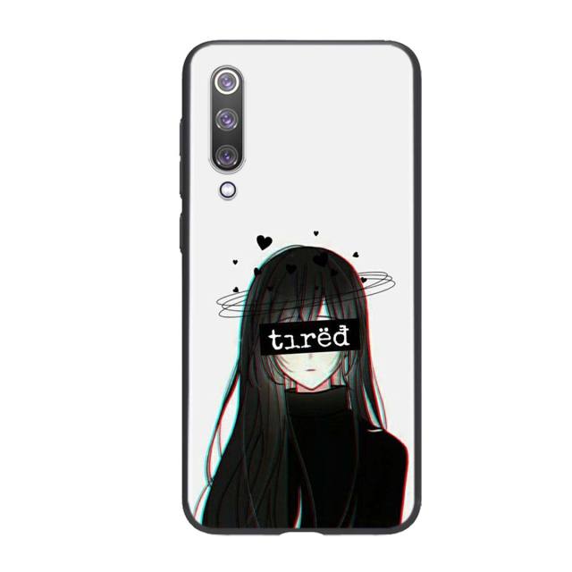 Sad Anime Aesthetic Senpai For Xiaomi Mi 11 10T Note 10 Poco X3 NFC M2 X2 F2 C3 M3 Play Mix 3 A2 8 Lite Pro Phone Case