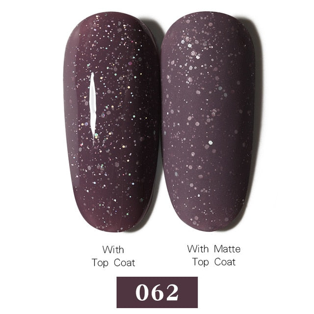 LEMOOC Nail Gel Polish Spring Summer Color Varnishes Glitter Sequins Soak Off Semi Permanant UV LED Nail Art Hybrid Lacquers